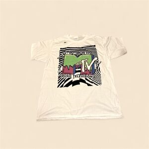 MTV Music Television Faded Tie Dye Logo Fill T-Shirt, MTV Logo Shirt